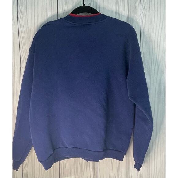 Vintage 80/90s Artisans Deisgns USA Blue/Red Cardinal Cardigan Size Sm-Med - Picture 3 of 10